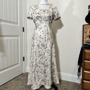 Vintage DBY Floral Dress Satin women's size 7 90's feminine